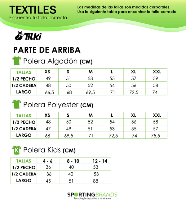Guía de tallas Tilki