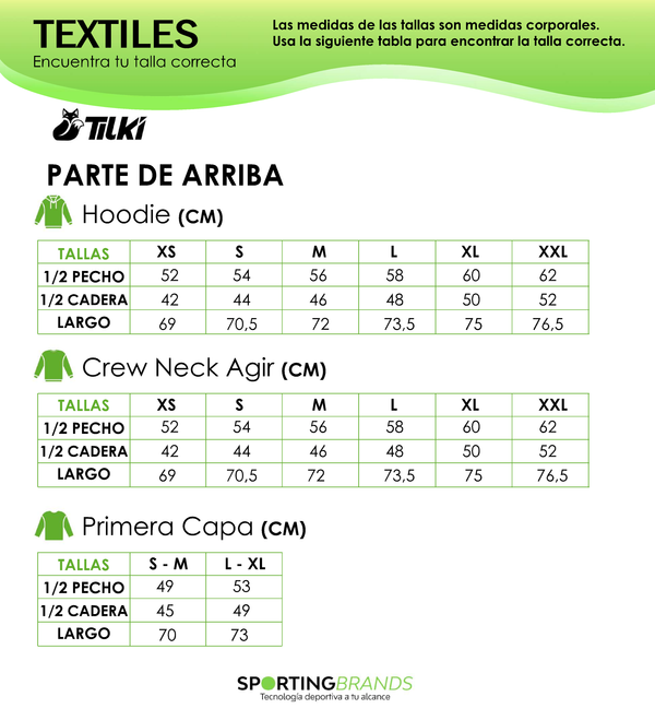 Guía de tallas Tilki