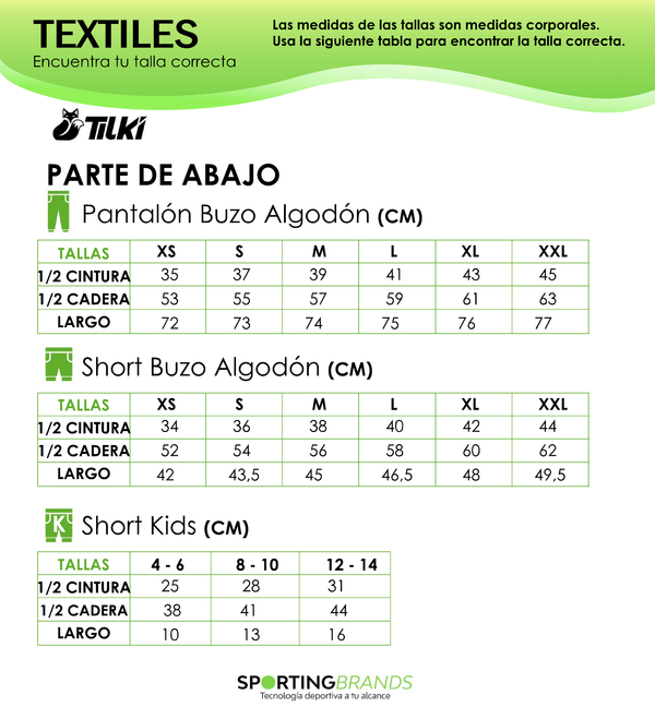 Guía de tallas Tilki