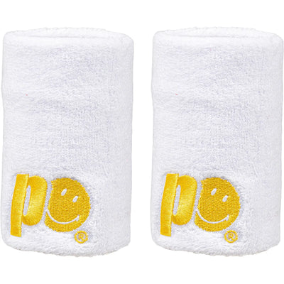 Muñequeras Larga Prince x Smiley Blanco Par