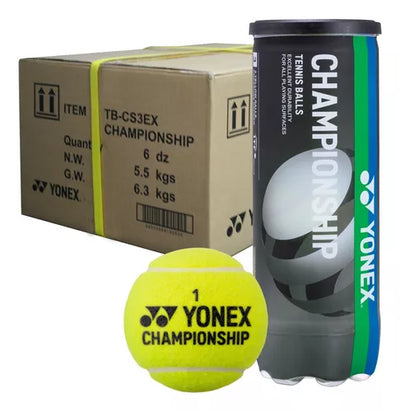 Caja de Pelotas Yonex Championship Black x3