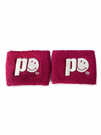Muñequeras Prince x Smiley par corta Burdeo
