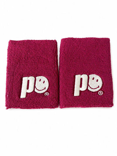 Muñequeras Larga Prince x Smiley Burdeo Par