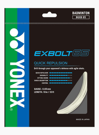 Set de Cuerda Bádminton Yonex EXBOLT 65 White
