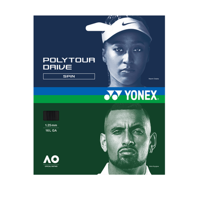 Set Cuerda Tenis POLY TOUR DRIVE 1.25 / 16L Negro