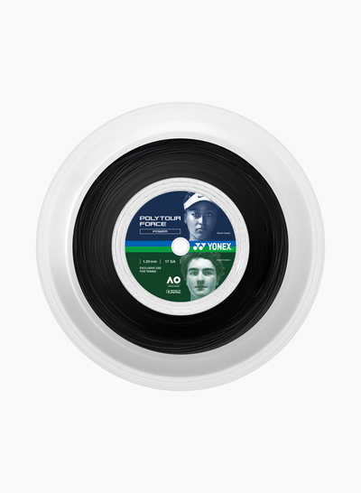 Rollo cuerda Tenis POLYTOUR FORCE 130 BLACK