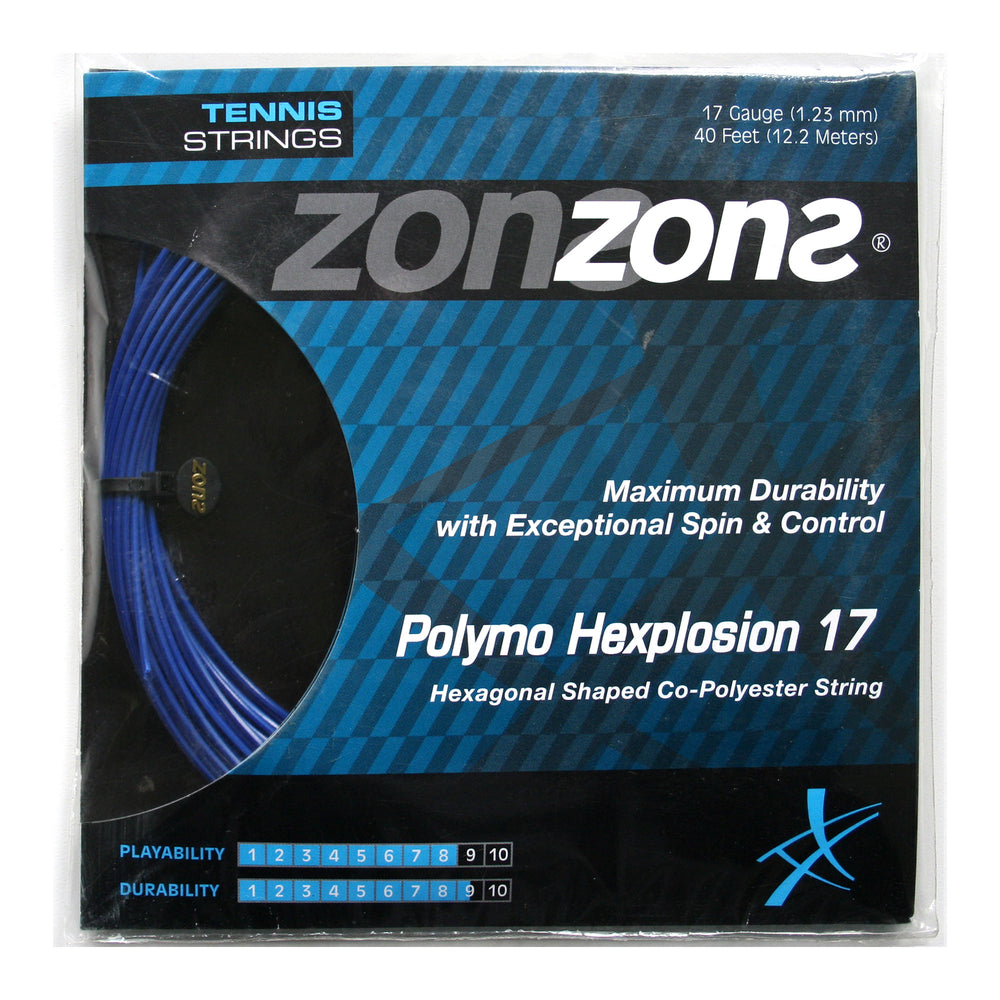 Set Cuerda Tenis POLYMO HEXPLOSION 1.23 / 17 Azul Oscuro