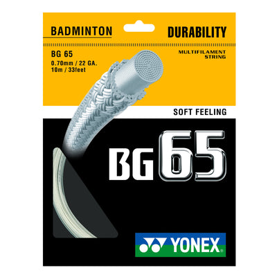 Set Cuerda Bádminton MICRON 65 BG65 22/0.70mm Blanco