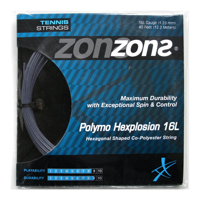 Set Cuerda Tenis POLYMO HEXPLOSION 16L/1.28mm Plata