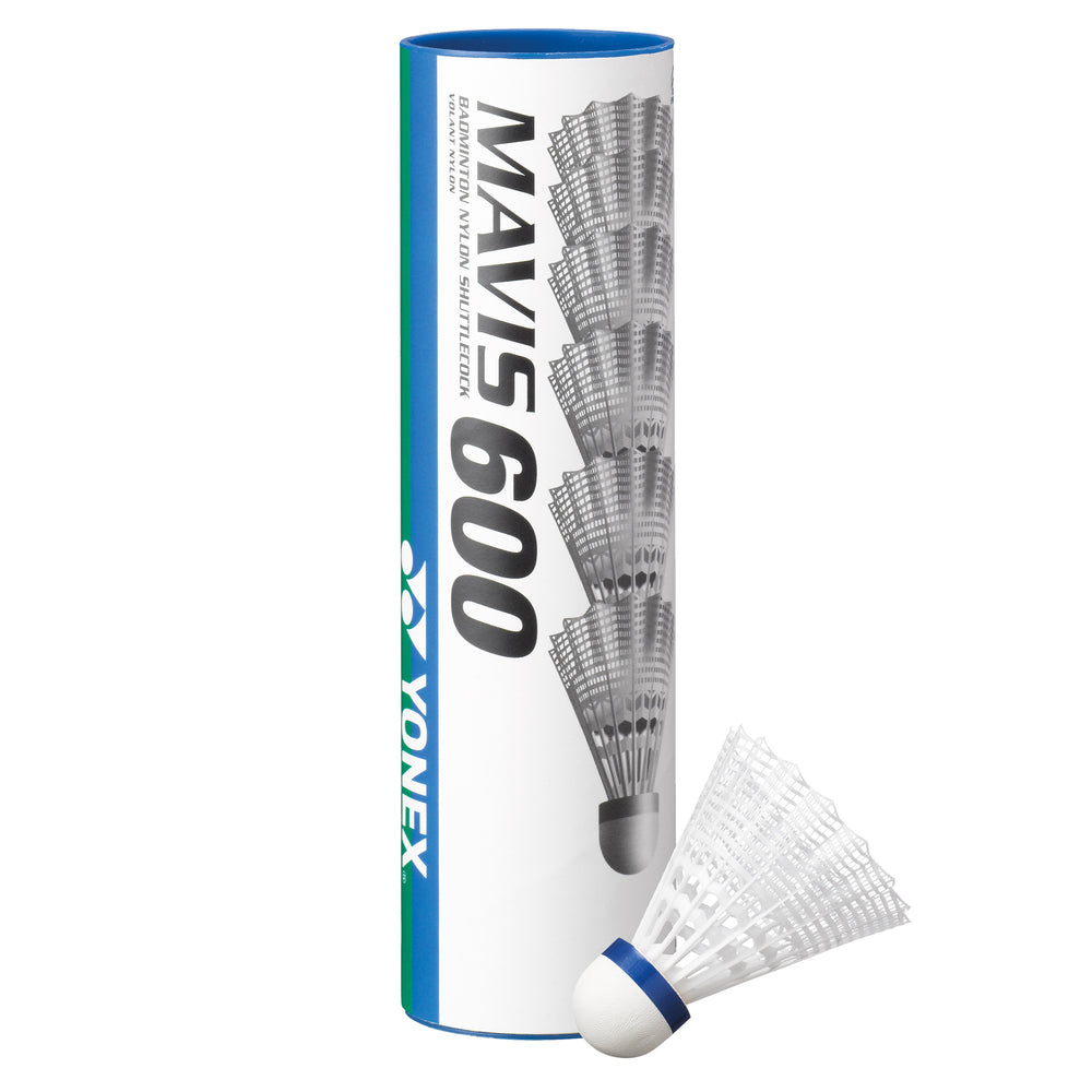 Plumilla Bádminton Mavis 600 Blanca Medium x6 Yonex