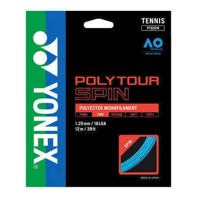 Set Cuerda Tenis POLY TOUR SPIN 1.25 / 16L Azul